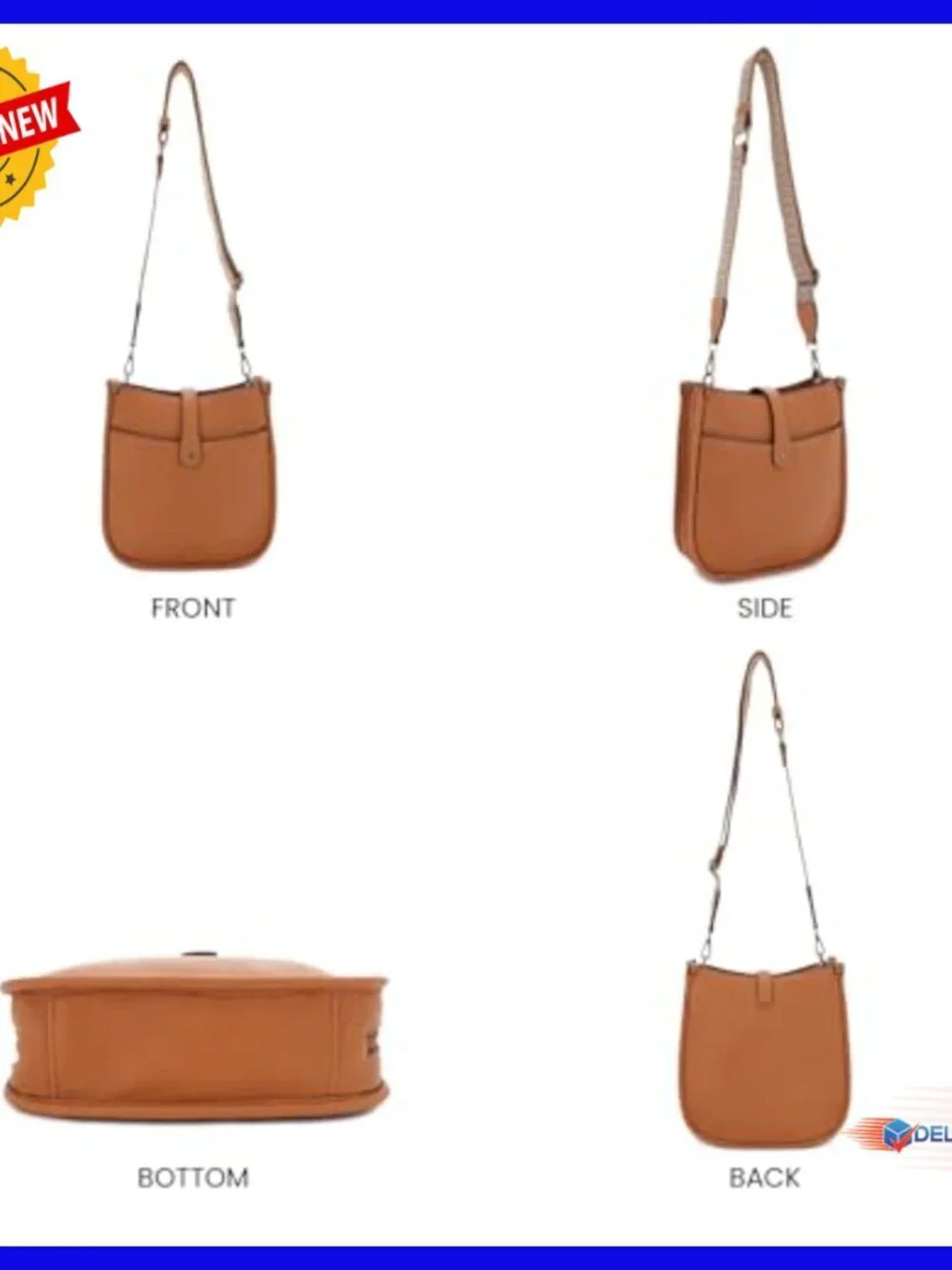 Concealed Carry Crossbody Hobo Bag with Lock & Key, Faux Leather